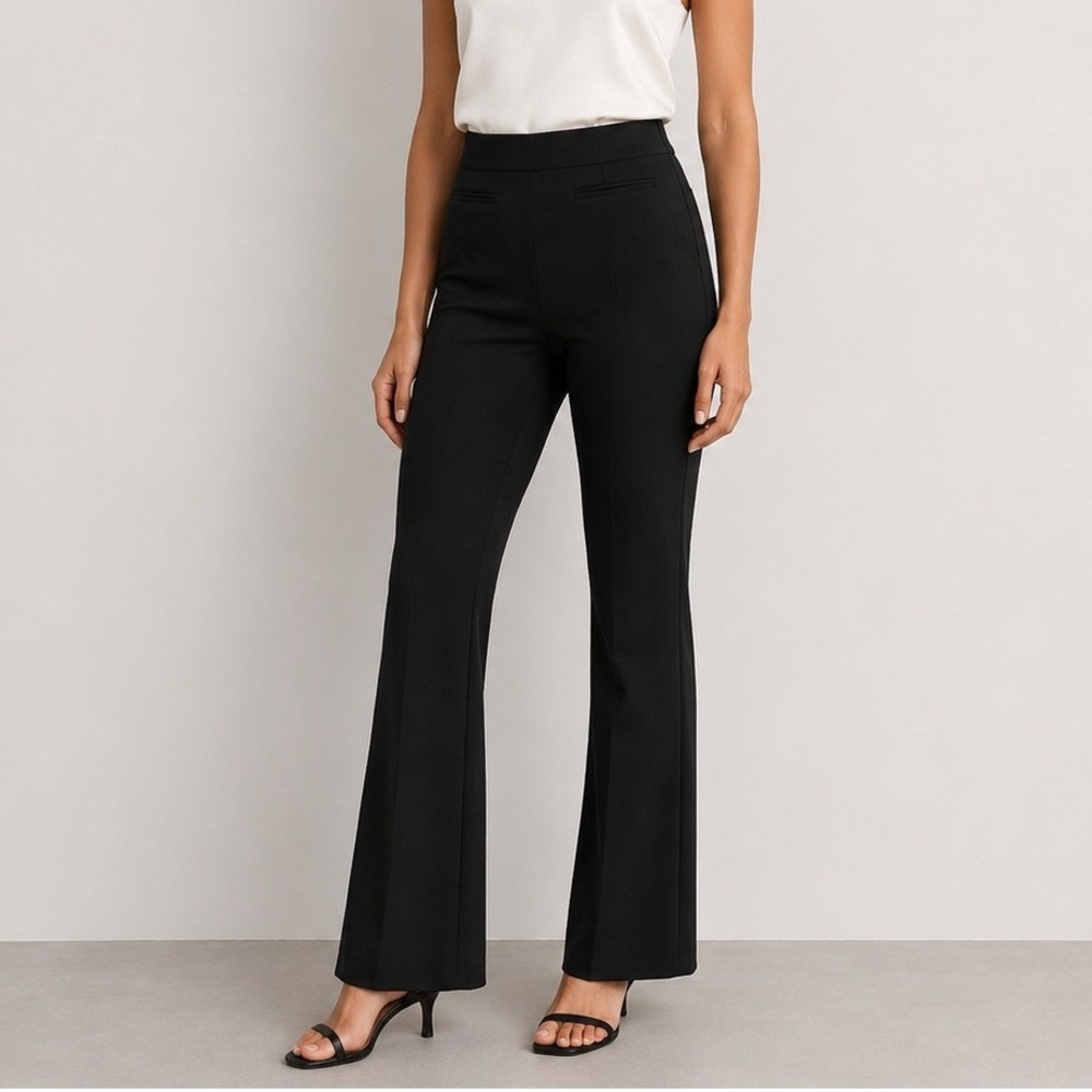 Quince Ultra Stretch Ponte Bootcut Pants Capsule Office Travel Black Large NWT